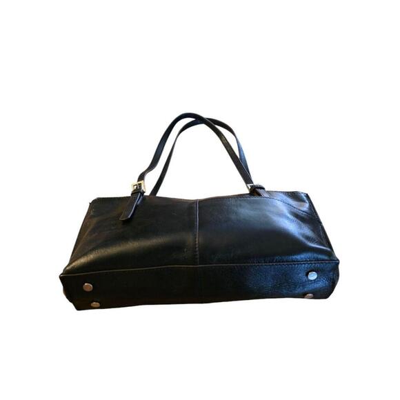 Hobo The Original Black Leather Double Handles Zip Tote Shoulder Bag - Picture 10 of 14